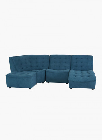 Burton Tufted Armless Chair Blue