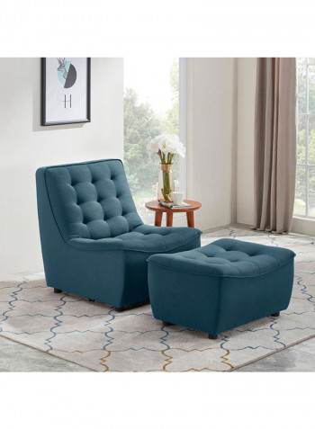 Burton Tufted Armless Chair Blue
