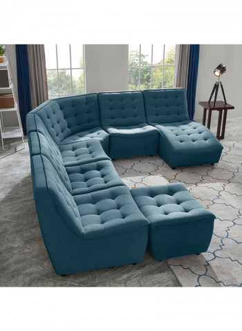 Burton Tufted Armless Chair Blue