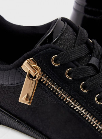Lace-Up High Top Sneakers Black