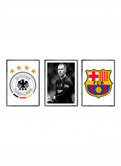 Set Of 3 Ter Stegen, FC Barcelona, Germany Posters With Frame Multicolour 50x40cm
