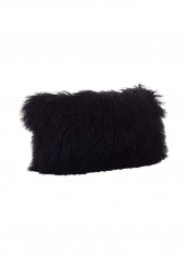 Wool Throw Pillow Black 12x20inch