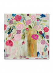 Friendship Blooms Canvas Wall Art Multicolour 18 x 18inch
