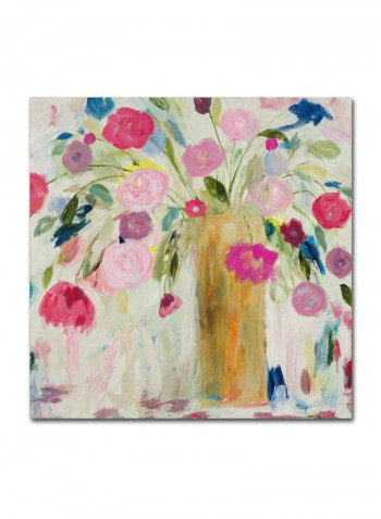 Friendship Blooms Canvas Wall Art Multicolour 18 x 18inch