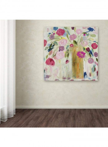 Friendship Blooms Canvas Wall Art Multicolour 18 x 18inch