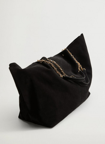Macine Chain Handle Shopper Bag Black