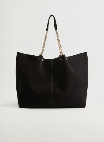 Macine Chain Handle Shopper Bag Black