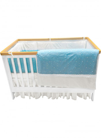 6-Piece Bedding Set Cotton Blue/White 70 x 140cm