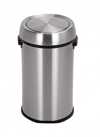 Swing Lid Trash Bin Metallic Silver 65L