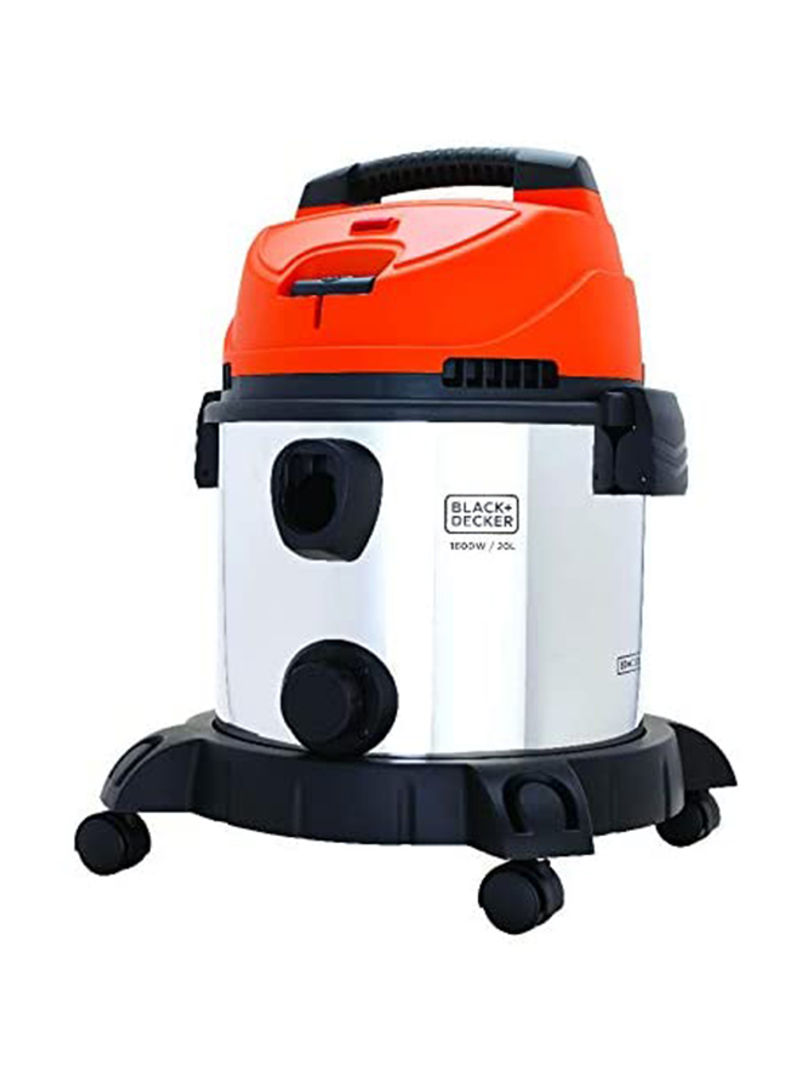 Drum Vacuum Cleaner Stainless Steel With Wet And Dry Function 1600W WDBDS20-B5 Orange/Black