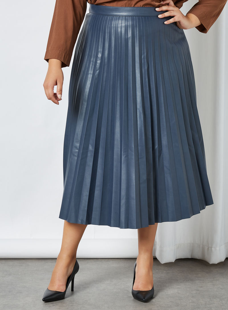 Plus Size Plisa Skirt Blue