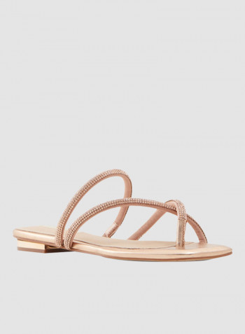 Acilithiel Embellished Sandals Rose Gold