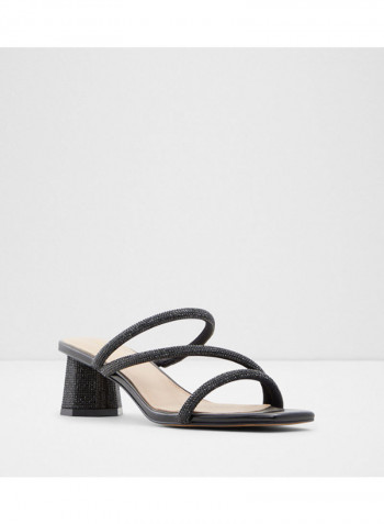 Acilacia Open Toe Block Heels Sandals Black