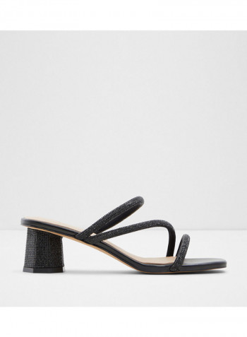 Acilacia Open Toe Block Heels Sandals Black