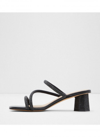 Acilacia Open Toe Block Heels Sandals Black