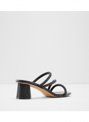 Acilacia Open Toe Block Heels Sandals Black