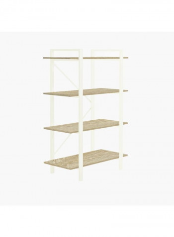 Lucas 4-Shelves Bookcase Beige/White 80x120x40cm