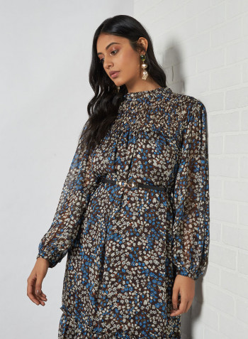 Floral Dress Brown