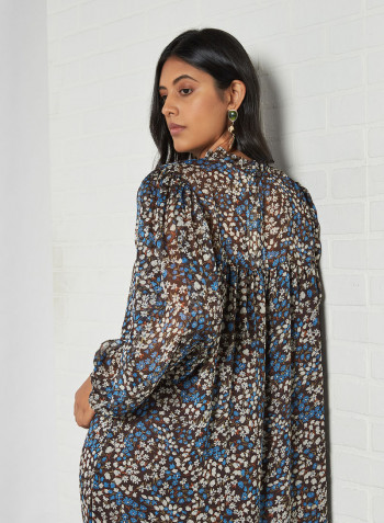 Floral Dress Brown