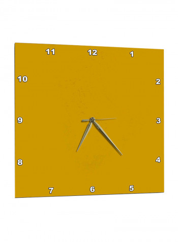 Square Shape Wall Clock Mustard Yellow 15 x 15inch