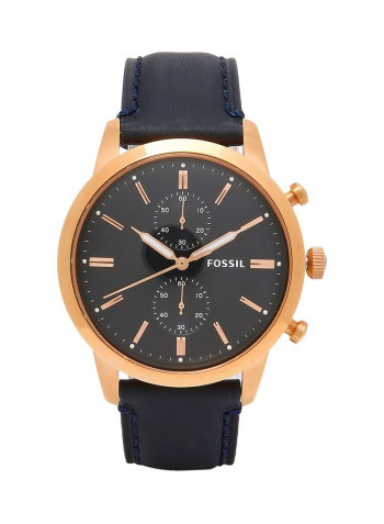 Men's Leather Strap Chronograph Wrist Watch FS5436