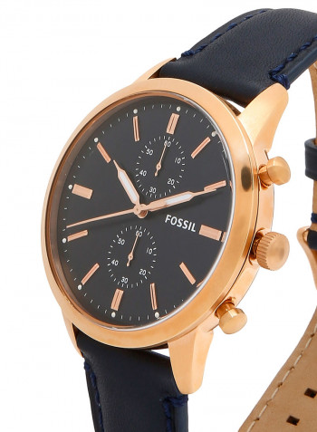 Men's Leather Strap Chronograph Wrist Watch FS5436