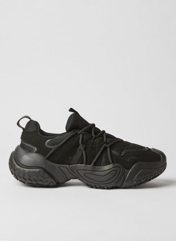Actor Lace Up Low Top Sneakers Black