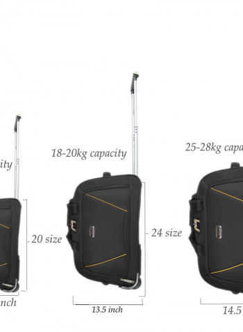 3 Piece Softside Duffel Bags Set Black