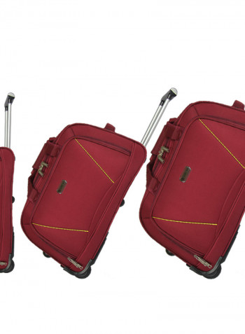 3 Piece Softside Duffel Bags Set Red