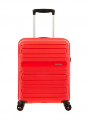 4 Wheels Sunside Hard Side Cabin Lugage Trolley Bag 55cm Sunset Red