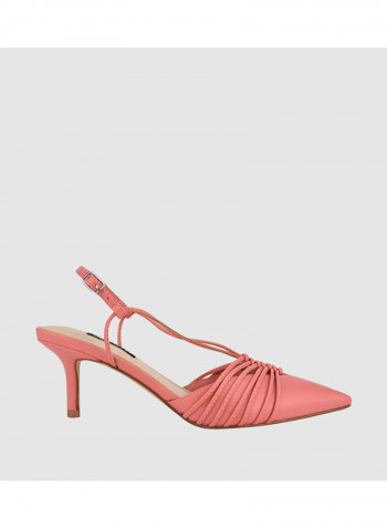 Syn Sling Back Mid Heeled Sandals Pink