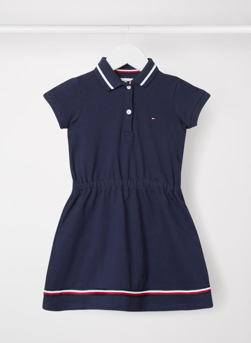 Kids/Teen Tipped Collar Polo Dress Navy