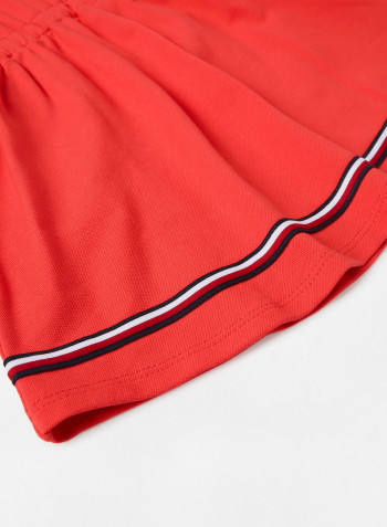 Kids/Teen Tipped Collar Polo Dress Red