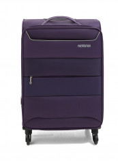 Atlantis Softside Small Check in Luggage Trolley Purple