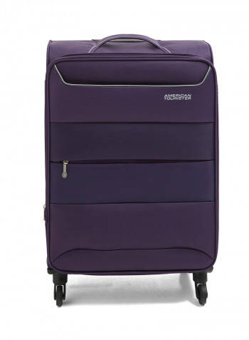 Atlantis Softside Small Check in Luggage Trolley Purple