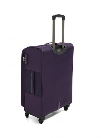 Atlantis Softside Small Check in Luggage Trolley Purple