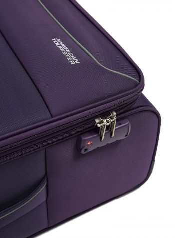 Atlantis Softside Small Check in Luggage Trolley Purple