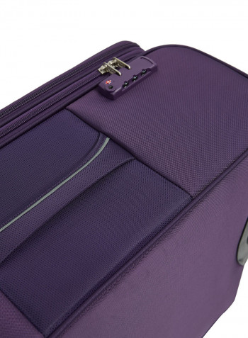 Atlantis Softside Small Check in Luggage Trolley Purple