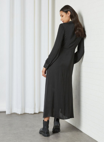 Wrap Front Dress Black