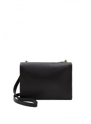 Atenea Flap Over Crossbody Bag Black
