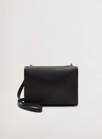Atenea Flap Over Crossbody Bag Black