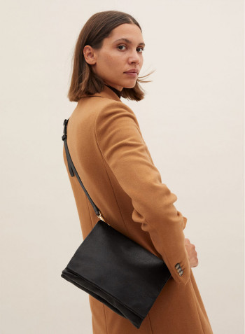 Atenea Flap Over Crossbody Bag Black
