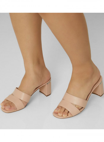 Merlotte Di Double Straps Block Heelsed Sandals White