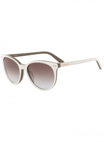 Women's Full Rimmed Round Frame Sunglasses - Lens Size: 55 mm