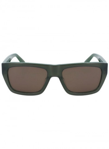 Men's Full Rimmed Rectangular Frame Sunglasses - Lens Size: 56 mm