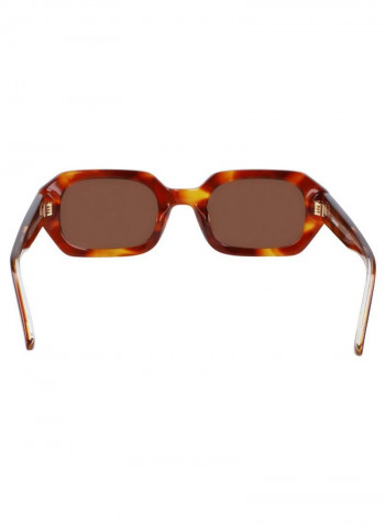 Women's Full Rimmed Modified Rectangular Frame Sunglasses - Lens Size: 51 mm