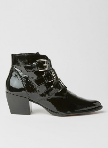 Bennevis Block Mid Heel Ankle Boots Black