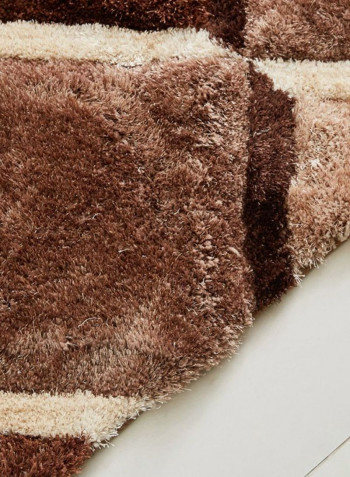 Rhombus 3D Textured Shaggy Rug Brown 230x160cm