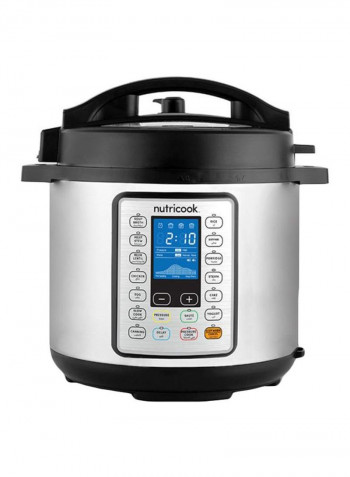 Smart Pot Prime by Nutribullet 1000 Watts - 10 in 1 Instant Programmable Electric Pressure Cooker, 6 Liters, 16 Smart Programs, Brushed Stainless Steel/Black, 2 Year Warranty 6 l 1000 W GT606-M09 Silver/Black