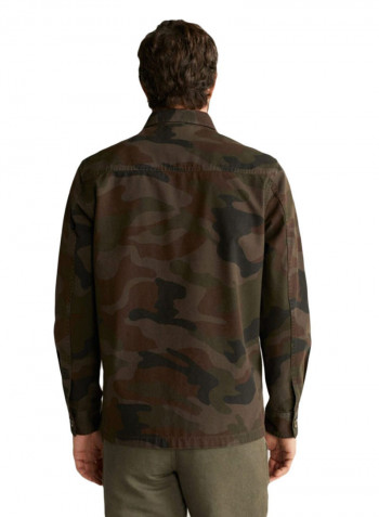 Camo Utility Shirt Jacket Khaki